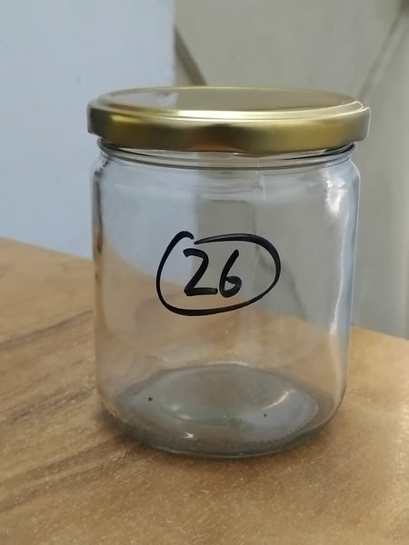 AM3010 Round Small Glass Jar With Golden Lid (446ml) - For Kitchen Storage And Transparent 1 Pcs