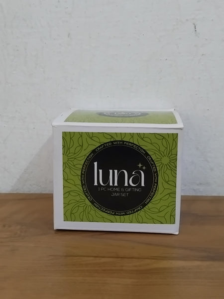 AM3067 Luna Glass Jar Good Storage Plastic cap Home & Gifting Jar Set 1 Piece
