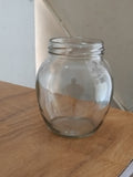 AM3012 Matka Shape Glass Jar Transparent Container Air Tight Golden Lid