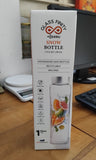 AM3007 Snow Glass Square Water Bottle 750ml Glass Golden Cap / Silver Cap 1 Piece