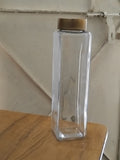AM3007 Snow Glass Square Water Bottle 750ml Glass Golden Cap / Silver Cap 1 Piece
