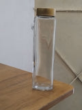 AM3007 Snow Glass Square Water Bottle 750ml Glass Golden Cap / Silver Cap 1 Piece