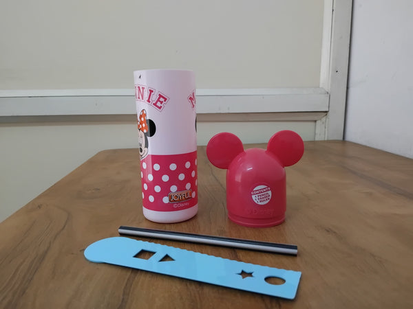 AM3276 Joyful Toppers Mickey & Minnie Compass Box Color Availablity As Per Stock Plastic Compass Box 1 Pencil