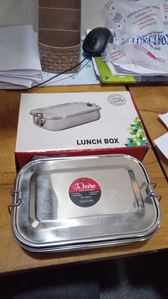 AM3555 Stainless Steel School Carrier Breakfast Food Lunch Box for Kids Officer Student