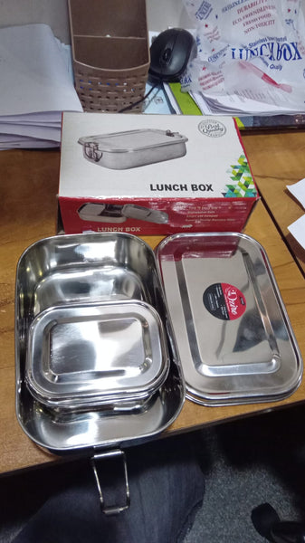 AM3555 Stainless Steel School Carrier Breakfast Food Lunch Box for Kids Officer Student
