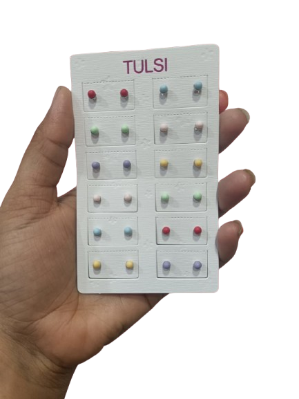 AM5763 Fashion Small Stone Earrings for Girls - Multicolour (1 Pair)