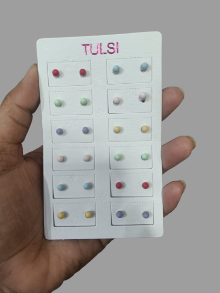 AM5763 Fashion Small Stone Earrings for Girls - Multicolour (1 Pair)