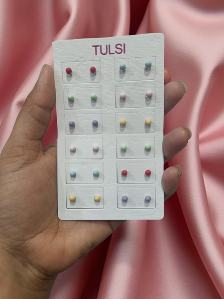 AM5763 Fashion Small Stone Earrings for Girls - Multicolour (1 Pair)