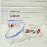 Di0054 Joyful Lock-n-Seal Container (3 pcs) – Airtight Storage, Multiple Sizes