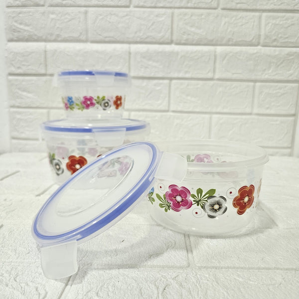 Di0054 Joyful Lock-n-Seal Container (3 pcs) – Airtight Storage, Multiple Sizes