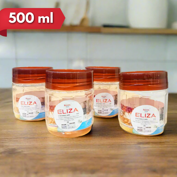 AM5803 Eliza 500ml Airtight Plastic Container Storage Jar (4 pcs) Set For Kitchen