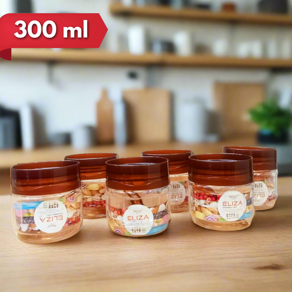 AM5802 Eliza 300ml Airtight Plastic Container Storage Jar (6 pcs) Set For Kitchen