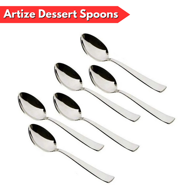 AM5834 PNB Kitchenmate Stainless Steel Artize Dessert Spoons - Set Of 6