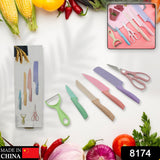 2948 Corrugated 6Pc Kitchen Knife Set Professional Box Knife Set 6 Piece Forged Kitchen Knives with Box.
