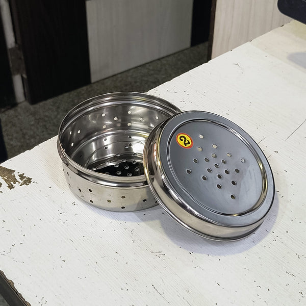 AM5331 Hole Dabba Stainless Steel Coriander Storage Box Medium