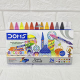 AM6104 Doms Bi-Colour Wax Crayons – 24 Vibrant Shades, Non-Toxic & Smooth Coloring for Kids