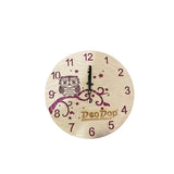 AM0609 Owl Pink Wooden Round Wall Clock design for Home -11.5x11.5