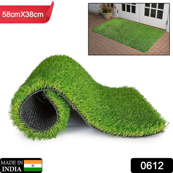 0612 ARTIFICIAL GRASS FOR BALCONY OR DOORMAT, SOFT AND DURABLE PLASTIC TURF CARPET 58X38CM