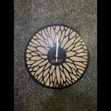 AM0603 Wooden Shape Abstract Flower Design Wall Clock