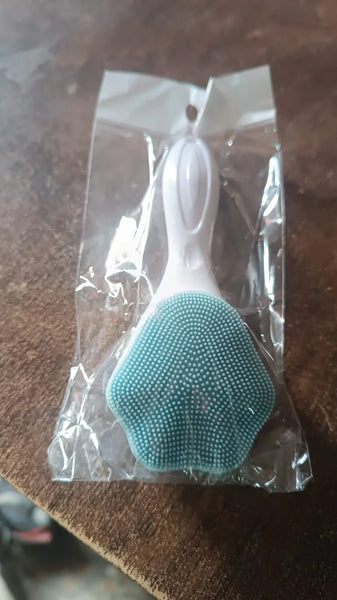 13782 Silicone Face Scrubber Exfoliating Brush, Manual Handheld Facial Cleansing Brush (1 Pc)