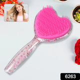 6263 Heart Shape Hair Brush Massage Shower Comb (1 Pc)