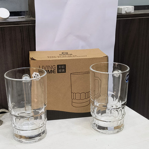 AM5385 Glass Beer Mug (335 ml, Pack of 2)