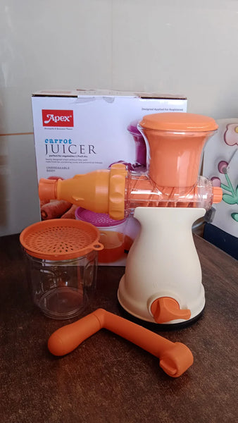 11460 Apex Manual Carrot and Fruit Juicer – Heavy-Duty (1 Pc With Glass)
