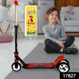17827 BASIC KIDS RIDE ON LEG PUSH SCOOTER FOR BOYS AND GIRLS (4 - 8 YEARS OLD KIDS) FOLDABLE SCOOTER CYCLE WITH HEIGHT ADJUSTMENT FOR BOYS AND GIRLS MULTICOLOR (1 PC / 2 & 3 WHEEL)