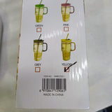 AM5383 Glass Mug Sipper Tumbler with Lid and Silicon Straw 900ml - 1 Pc