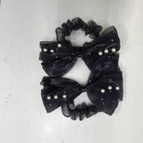 AM1278 BIG Bow Pearl Elastic Hair Band ,Hair Band for Girls, Women's and Kids Baby Toddlers 1pc