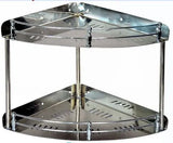 3916 Stainless Steel Multi Purpose Round Double Corner Shelf (12 X 12 Inches)