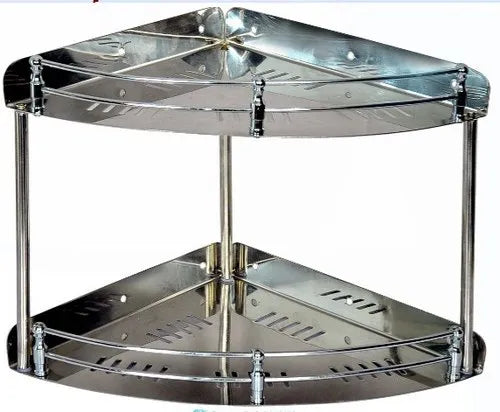 3916 Stainless Steel Multi Purpose Round Double Corner Shelf (12 X 12 Inches)