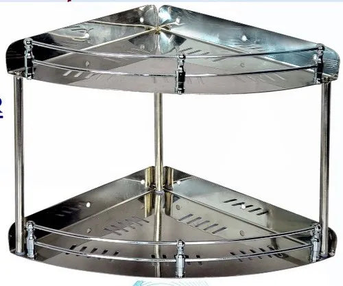 3913  Stainless Steel Multi Purpose Round Double Corner Shelf (9x9 Inches)