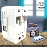 12671 ALL-IN-ONE UNIVERSAL WORLDWIDE TRAVELLING AC ADAPTOR PLUG (AU / UK / US / EU) INTERNATIONAL POWER CHARGER ELECTRIC USB POWER PLUG SOCKET ADAPTER CONVERTER (1 PC)
