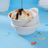 AM5814 Freshee 240ml Bagasse Round Food Bowls - Pack of 10 Disposable Containers