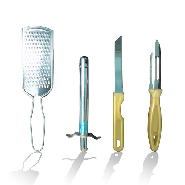2030 4In1 Combo - Stainless Steel Kitchen Lighter, Knife, Peeler and Smooth Grater