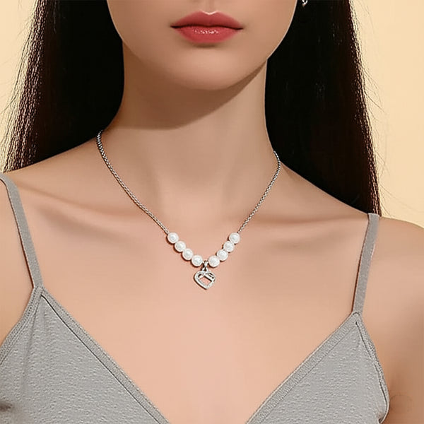 AM5774 Butterfly Pendant Necklace Pearl Jewellery and Pearl Earings- For Women Imitation Pearl Multilayer