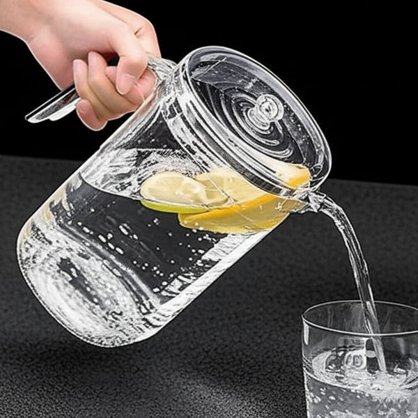AM5789 Transparent Square Jug - Unbreakable Stylish Drinking Beverage, Soft Drinks & Water Jug with Plastic Lid