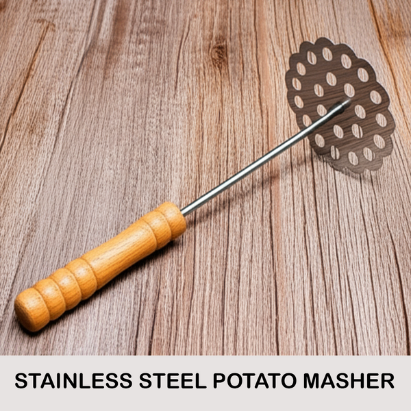AM5664 Stainless Steel Potato Masher With Wooden Handle