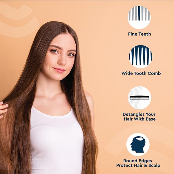 AM2051 Gubb All Purpose Hair Comb Santorini Hues Round Teeth