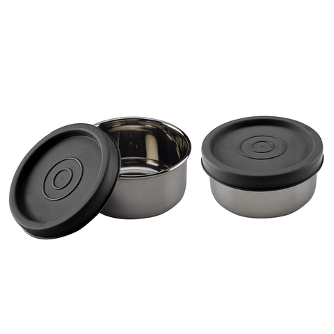3331 Steel Nano Container With Airtight Lid 105 ml (Pack of 2)