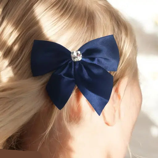 AM1277 BIG Bow Dimond Elastic Hair Band ,Hair Band for Girls, Women's and Kids Baby Toddlers 1pc