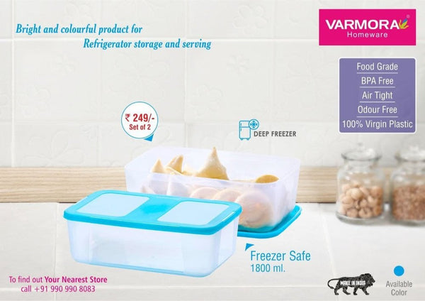 AM2218 Airtight Round Freezer Safe 1800 ml Food Grade Polymer Storage Container