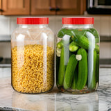 3613 Yera Round Glass Jar with Plastic Red Lid - 3 KG (1 Pcs)
