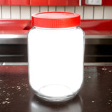 3613 Yera Round Glass Jar with Plastic Red Lid - 3 KG (1 Pcs)