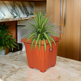 AM0848 Deep Heavy Square Brown Planter Pot 12 inch
