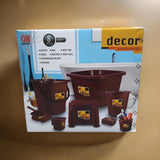AM2473 Decor Bathroom set 8Pcs Bucket, Mug, Deep Tub, Stool, Dustpan, Soap Case, Toothbrush Holder, Dustbin