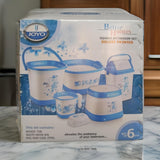 AM2588 Joyo Deluxe Square Bathroom Printed Bucket, Dustbin, Tub, Jumbo Patla, Mug ,Soap case Set 6 Pcs Multicolour