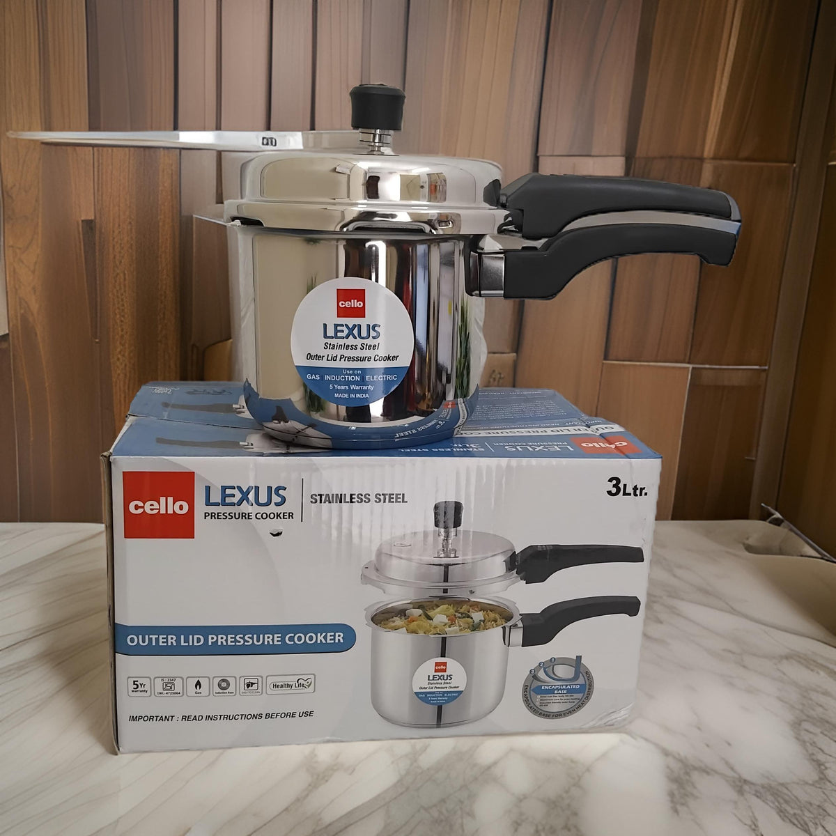 AM3395 Cello Stainless Steel Lexus Pressure Cooker Ltr – Amd-Deodap