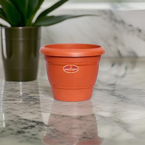 AM0807  Deep Virgin Plastic Round Planter 8 inch
